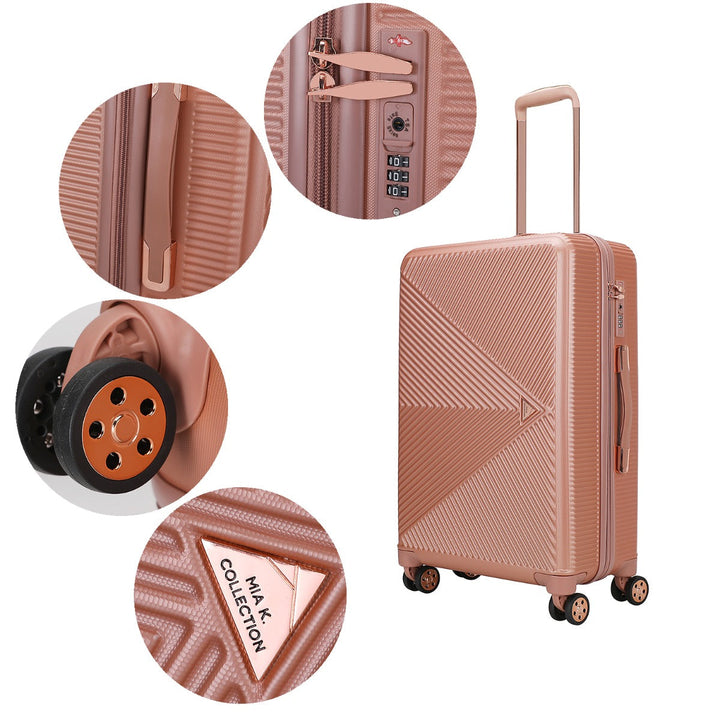 MKFCollection Felicity Spinner Luggage Set - Large and X-Large - Vegan Leather Image 3