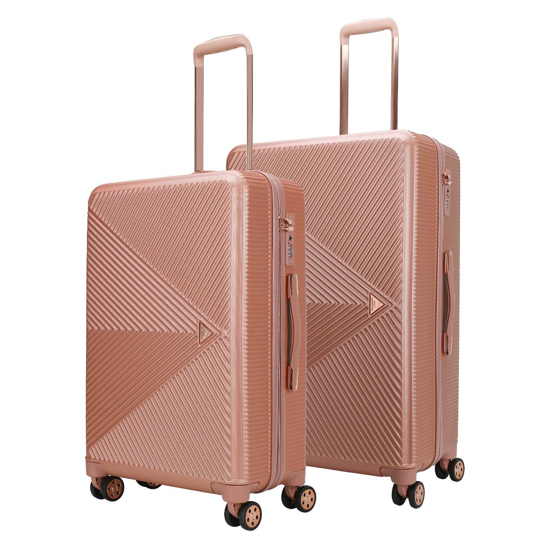 MKFCollection Felicity Spinner Luggage Set - Large and X-Large - Vegan Leather Image 7