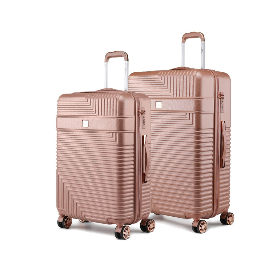 MKFCollection Mykonos Spinner Luggage Set - Large and X-Large - Vegan Leather Image 1