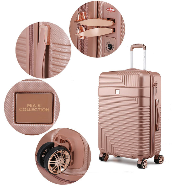 MKFCollection Mykonos Spinner Luggage Set - Large and X-Large - Vegan Leather Image 3