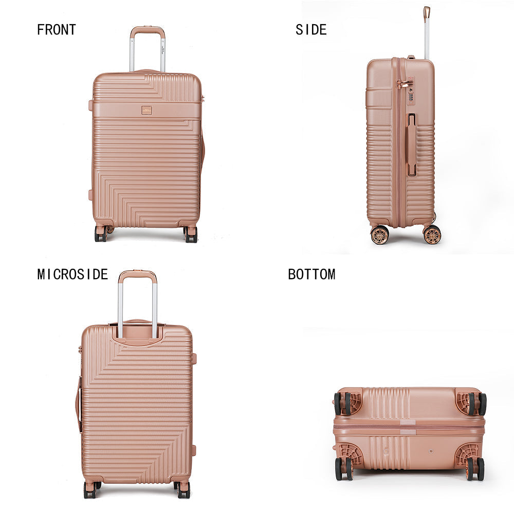 MKFCollection Mykonos Spinner Luggage Set - Large and X-Large - Vegan Leather Image 4