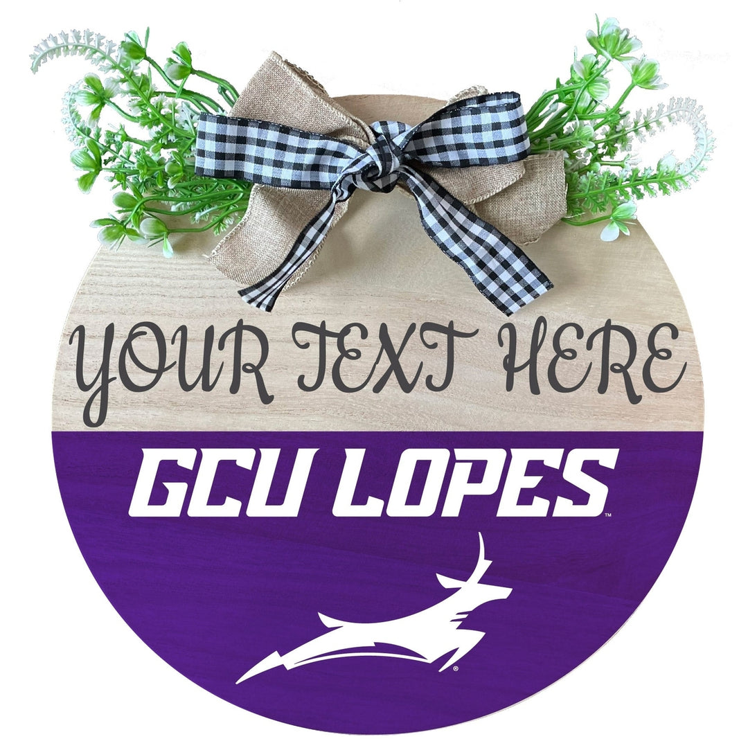 Grand Canyon University Lopes Customizable Wooden Wreath Welcome Sign Officially Licensed Collegiate Product Image 1