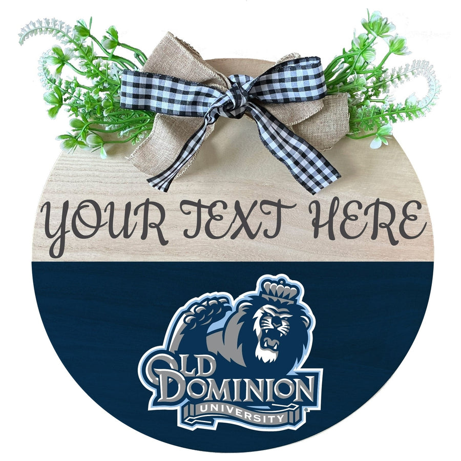 Old Dominion Monarchs Customizable Wooden Wreath Welcome Sign Officially Licensed Collegiate Product Image 1