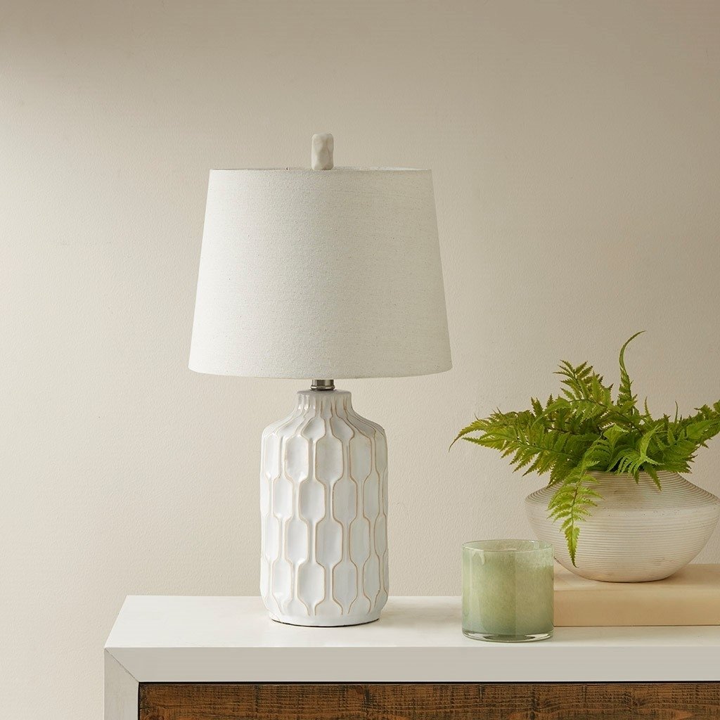 Gracie Mills Siena Ceramic Table Lamp with Contoured Ivory Base - GRACE-6810 Image 2