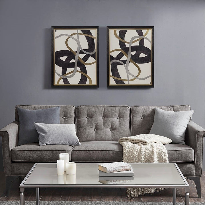 Gracie Mills Gilded Elegance Abstract Canvas Wall Art Set Framed 2-Piece GRACE-14291 Image 5