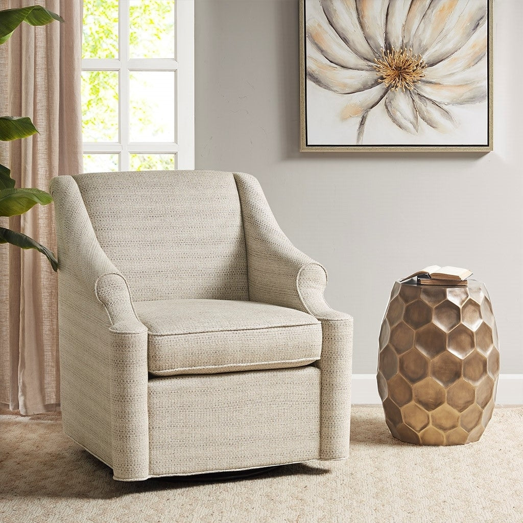 Gracie Mills Marley Transitional Tonal Swivel Glider Chair - GRACE-13068 Image 6