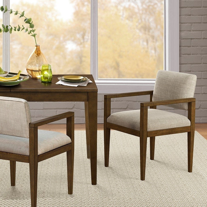 Gracie Mills Ossie Mid-Century Modern Upholstered Dining Chairs with Arms (Set of 2) - GRACE-15415 Image 4