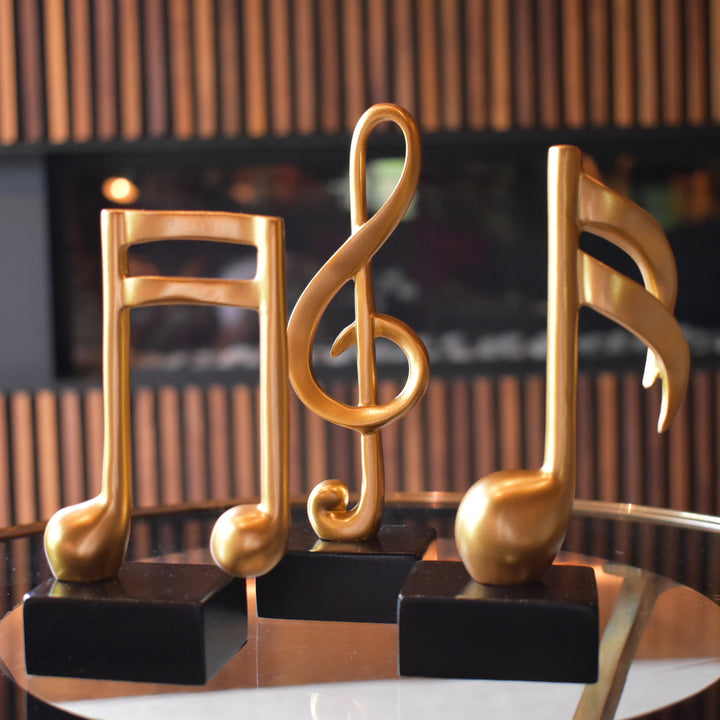 Adam and Friends 3-Piece Musical Notes Sculpture Resin Treble Clef Image 6