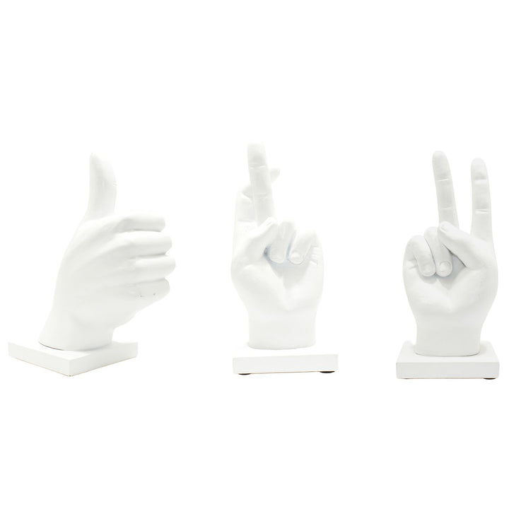 Adam and Friends Fingers Crossed, Peace Sign, Thumbs Up Sculpture 3-Piece Image 2