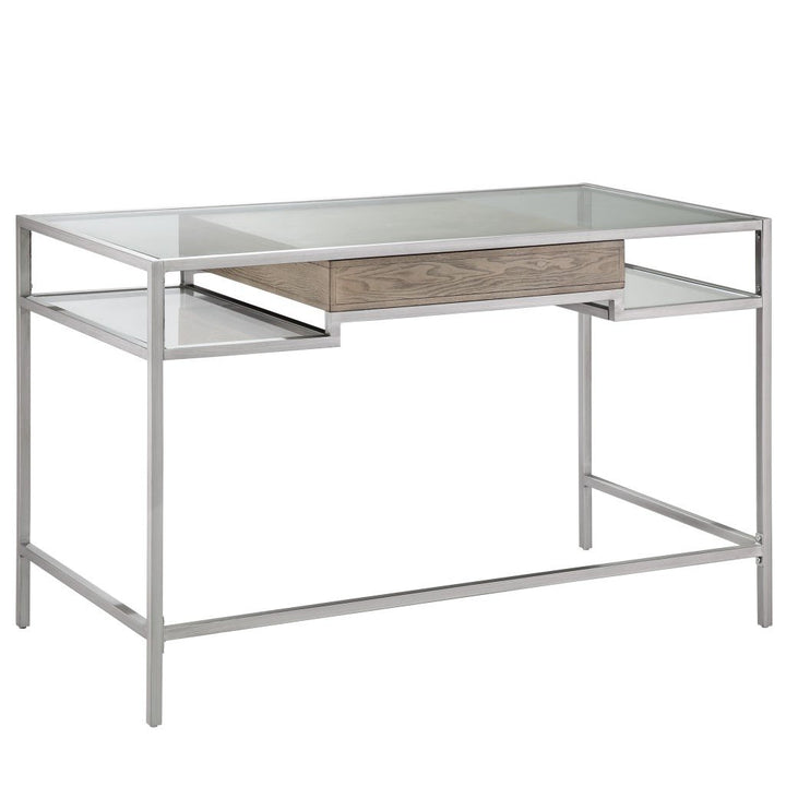 Gracie Mills Nakesha Metal Design With Tempered Glass Top Writing Desk - GRACE-13067 Image 5