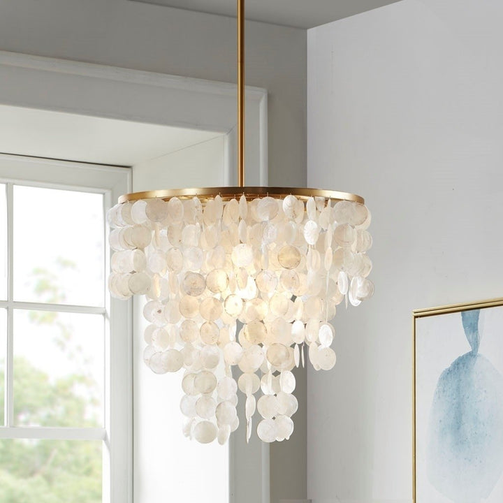 Gracie Mills Leo Seashell-Inspired Layered Chandelier - GRACE-9660 Image 4