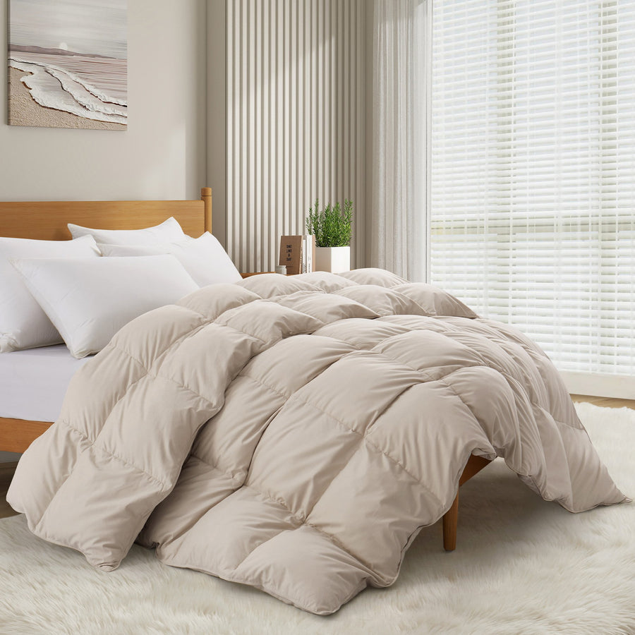 Puredown Winter Down Comforter Heavyweight Quilted Ultra Soft Twin Full King Image 1