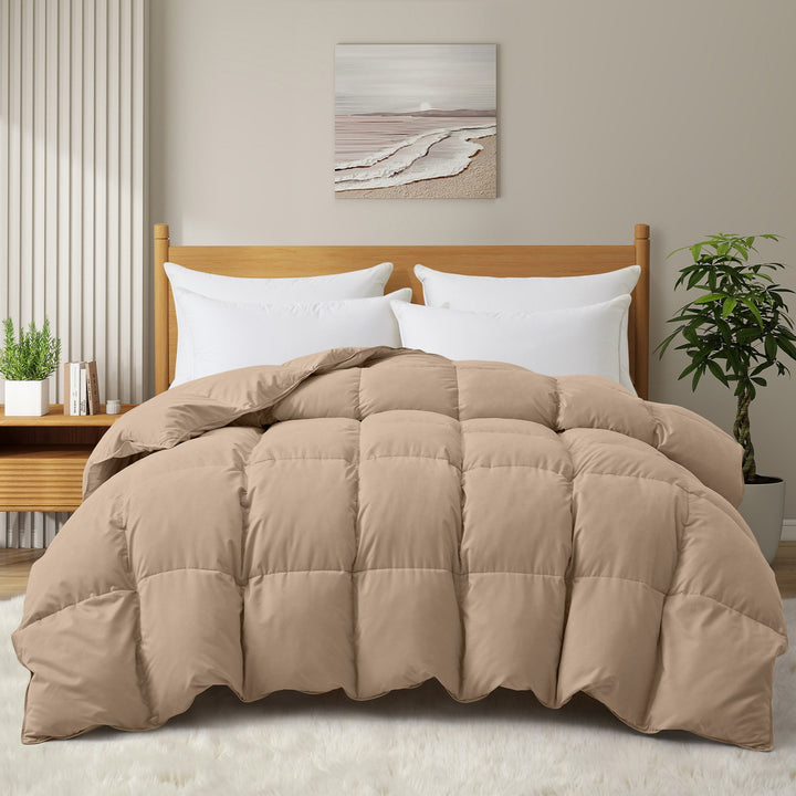 Puredown Winter Down Comforter Heavyweight Quilted Ultra Soft Twin Full King Image 10