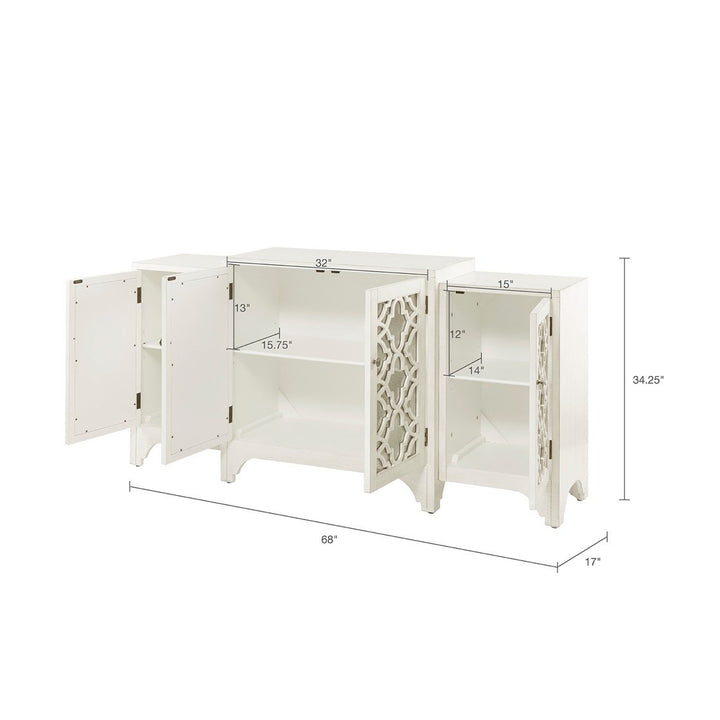 Gracie Mills Roslyn Mirrored Quatrefoil Dining Buffet Kitchen Storage Cabinet - GRACE-11362 Image 4