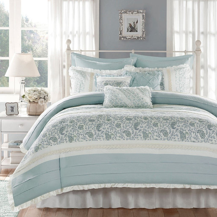 Gracie Mills Singleton 9-Piece Cotton Percale Duvet Cover Set Shabby Farmhouse - GRACE-88 Image 3