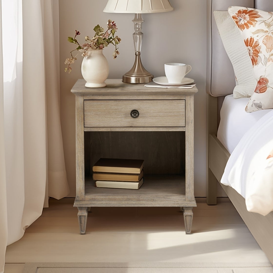 Gracie Mills Bolton French inspired Nightstand with Open Storage - GRACE-6584 Image 4