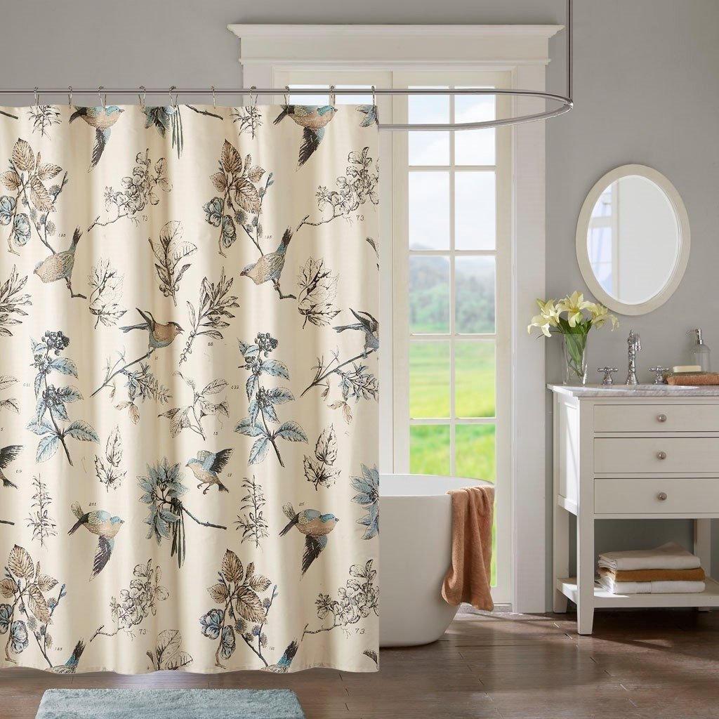 Gracie Mills Carrie Classic Floral Printed Cotton Shower Curtain - GRACE-8208 Image 3