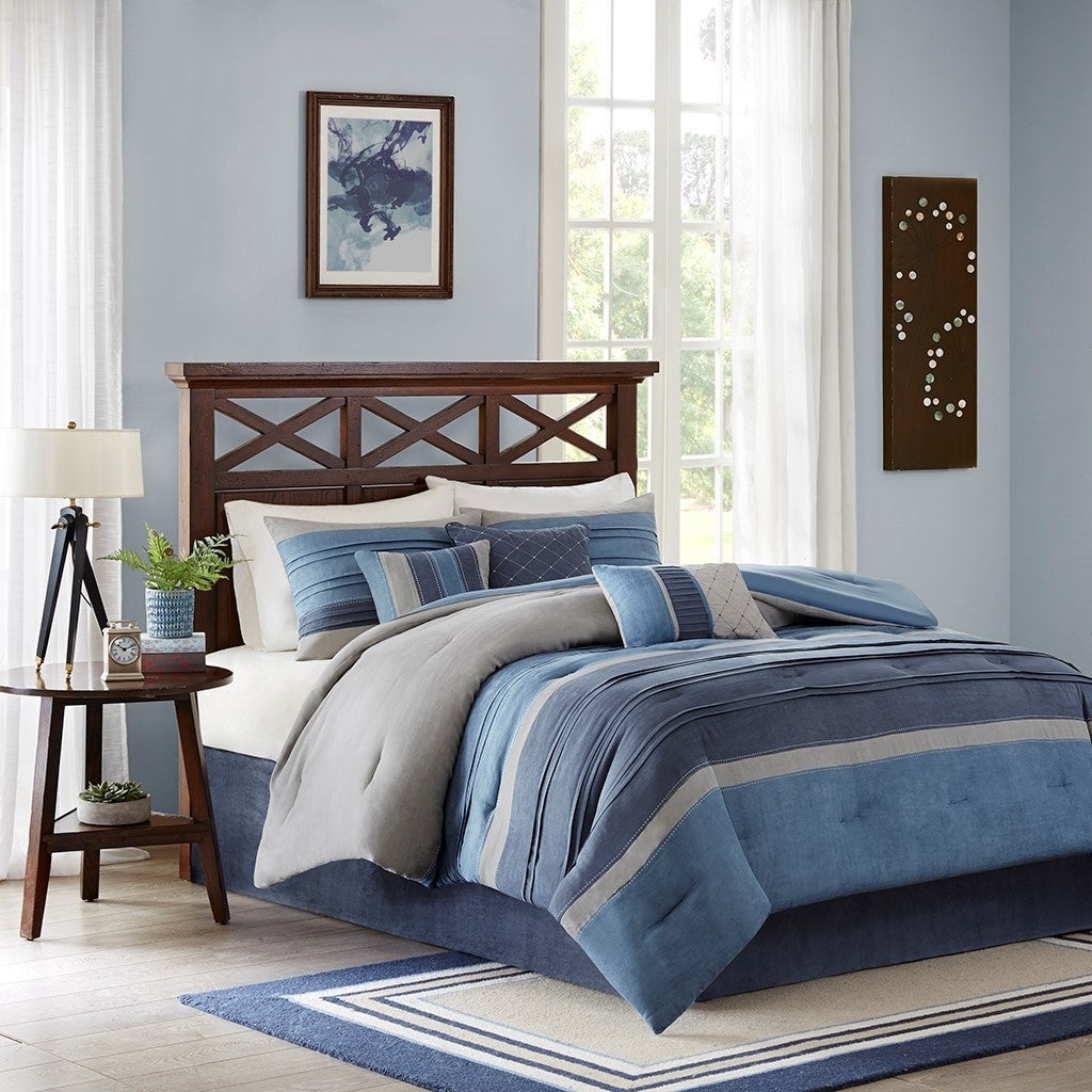 Gracie Mills Conley 7 Piece Suede Pieced Comforter Set Image 3