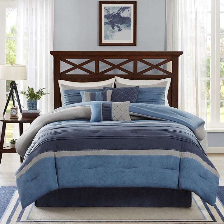 Gracie Mills Conley 7 Piece Suede Pieced Comforter Set Image 4