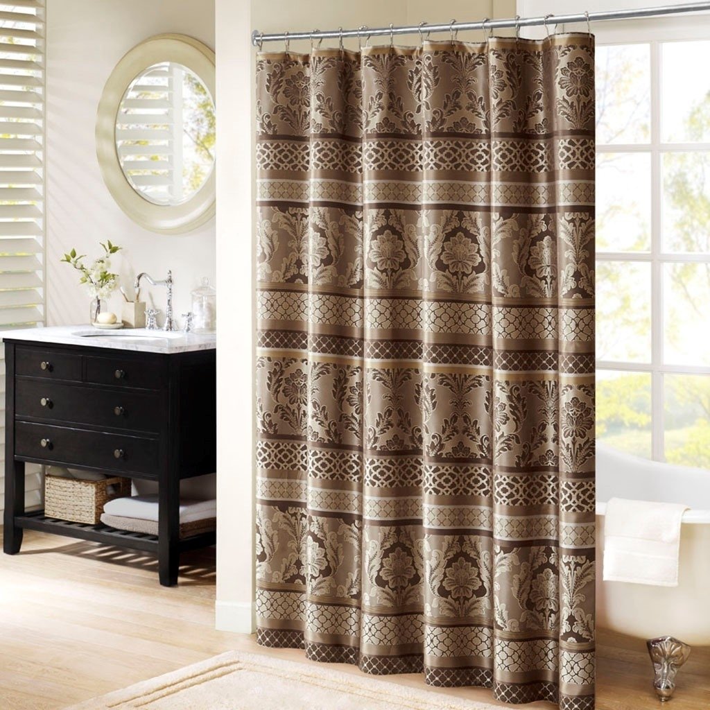 Gracie Mills Bruce Jacquard Leaf Pattern Shower Curtain - GRACE-6297 Image 3