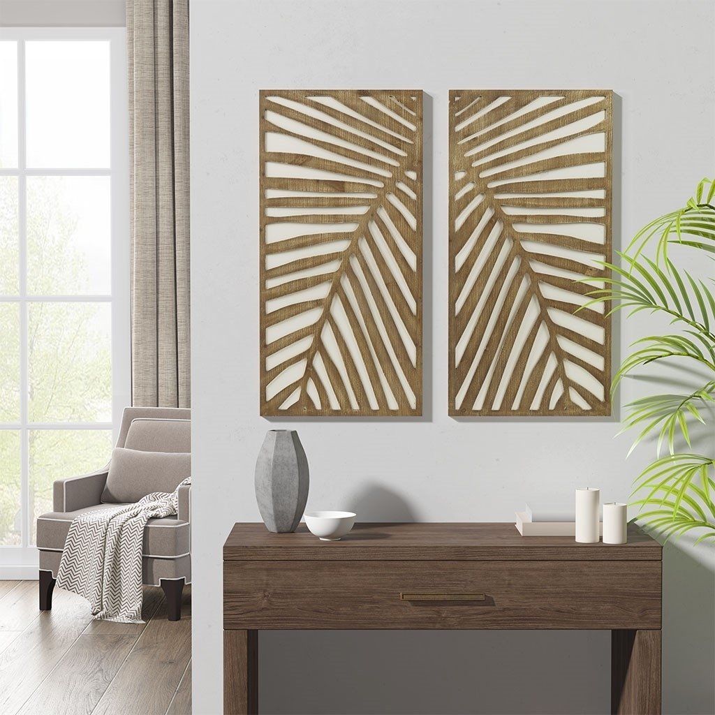 Gracie Mills Peter Coastal Palm Wood Panel Set - GRACE-14471 Image 4