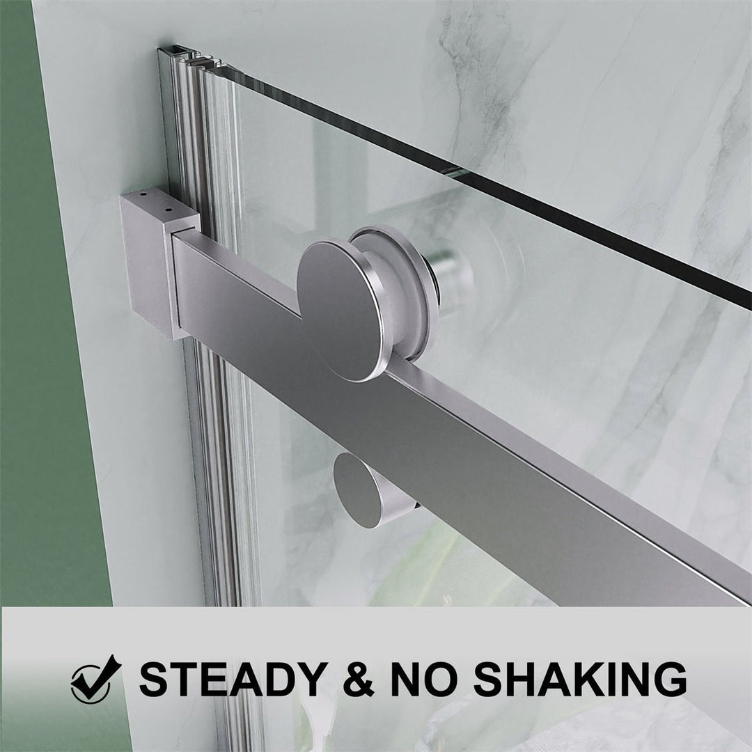 Zephyr 54-60 in Sliding Tub Door Chrome Clear Glass 58 in Height Semi Frameless Image 9