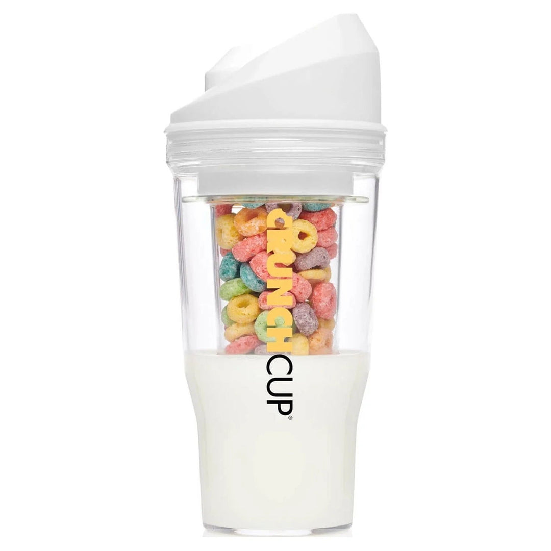 XL White: Portable Plastic Cereal Cup for Breakfast on the Go, Bpa-Free and Dishwasher-Safe Image 1