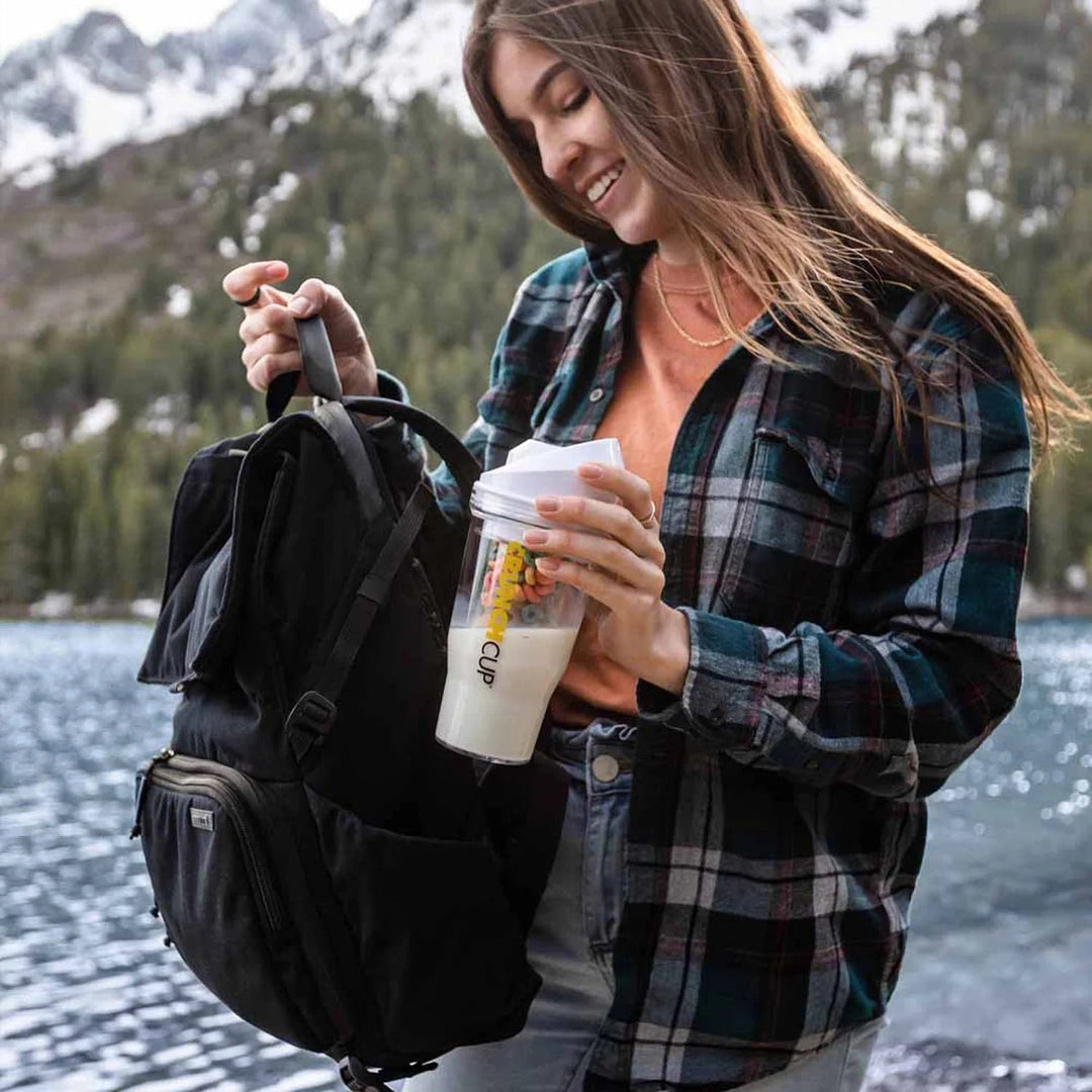 XL White: Portable Plastic Cereal Cup for Breakfast on the Go, Bpa-Free and Dishwasher-Safe Image 3