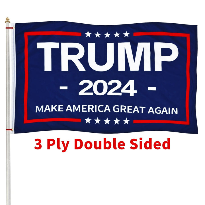 "Trump 2024 Double-Sided Outdoor Flag - 3x5 ft, 3 Ply Material for Patio" Image 1