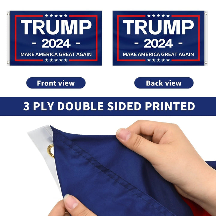 "Trump 2024 Double-Sided Outdoor Flag - 3x5 ft, 3 Ply Material for Patio" Image 7