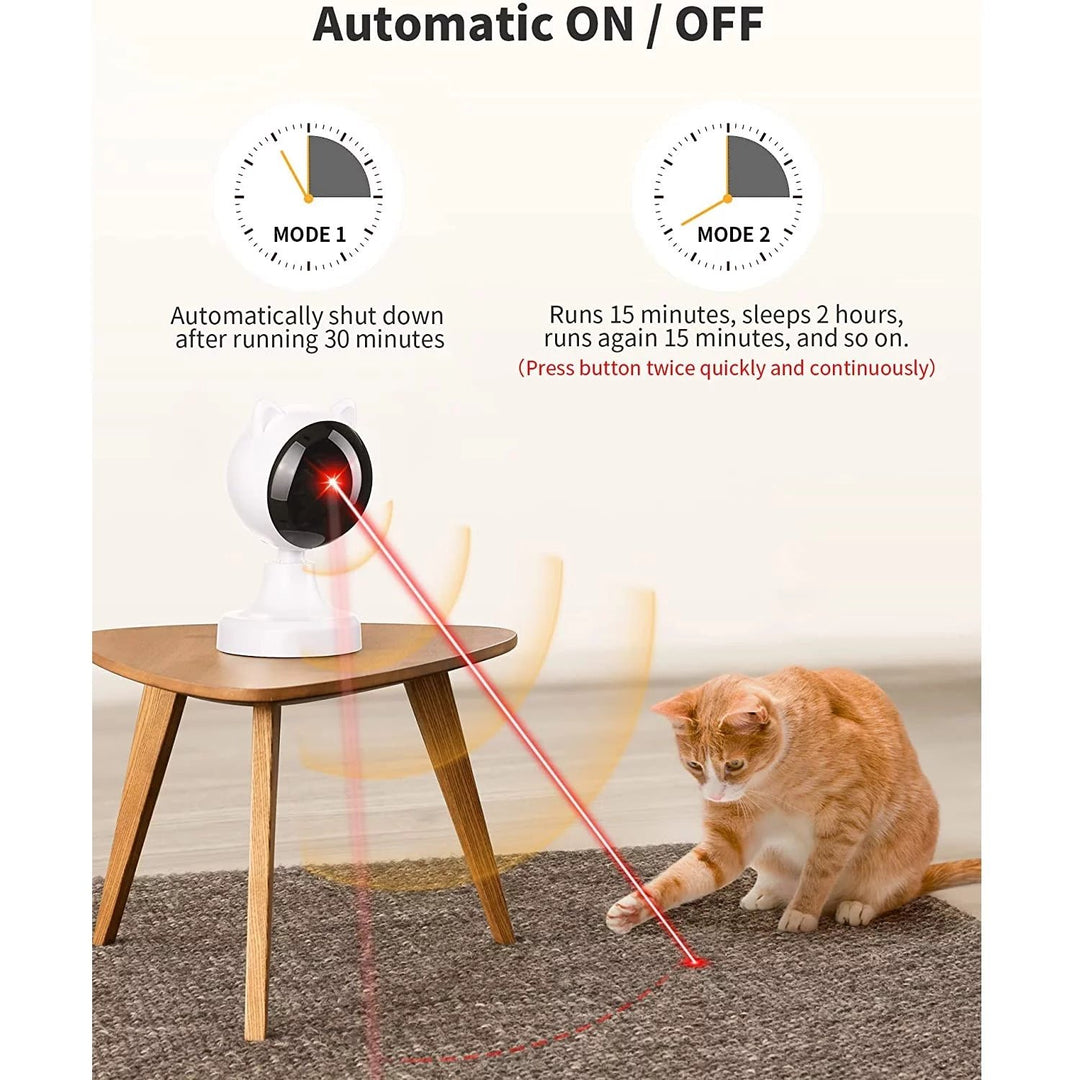 Automatic Cat Laser Toys, Interactive Laser Cat Toys for Indoor Cats/Kitty/Dogs, Cat Laser Toy Automatic White Image 3