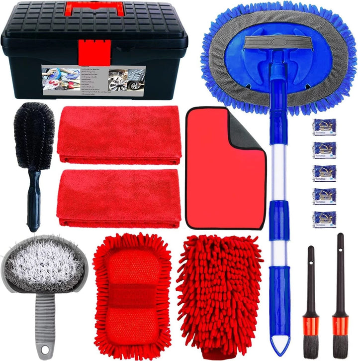 Car Interior Cleaning Kit - Car Cleaning Kit and Car Wash Kit-Car Wash Cleaning Tools Kit with Car Wash Brush Mop and Image 1