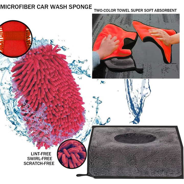 Car Interior Cleaning Kit - Car Cleaning Kit and Car Wash Kit-Car Wash Cleaning Tools Kit with Car Wash Brush Mop and Image 4