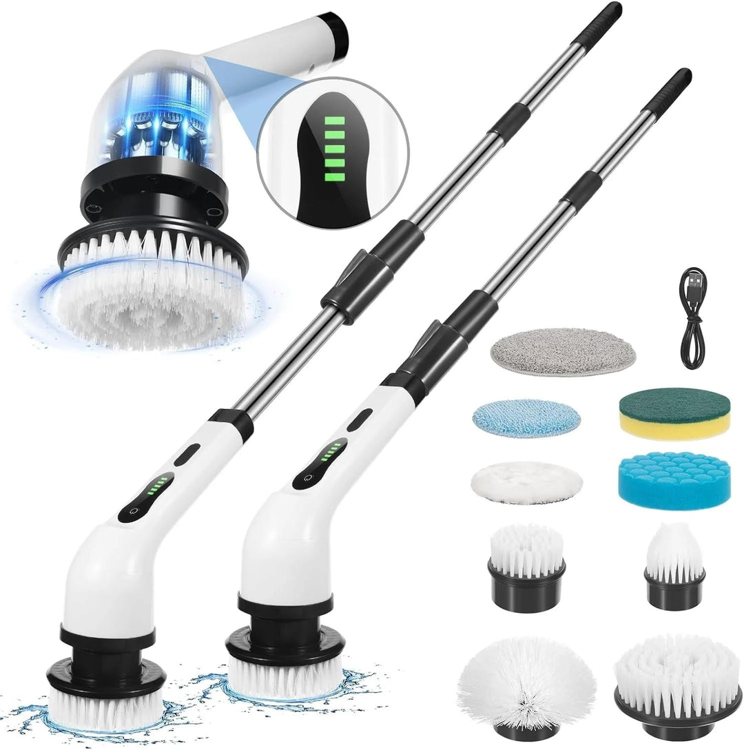 Electric Spin Scrubber Rechargeable,Cleaning Brush with 9 Replaceable Brush Heads Image 1