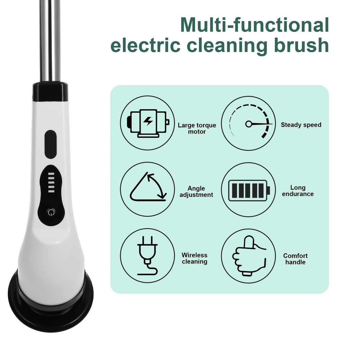 Electric Spin Scrubber Rechargeable,Cleaning Brush with 9 Replaceable Brush Heads Image 3