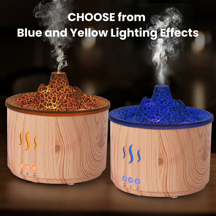 Essential Oil Diffuser,400Ml Flame Diffuser, Air Humidifier with Remote Control,For Bedroom Home, Wood Color Image 4