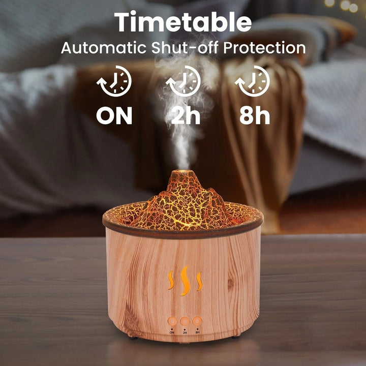 Essential Oil Diffuser,400Ml Flame Diffuser, Air Humidifier with Remote Control,For Bedroom Home, Wood Color Image 5