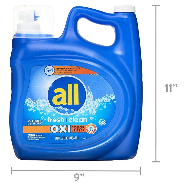 Liquid Laundry Detergent, Fresh Clean Oxi plus Odor Lifter, 141 Fl Oz, 79 Loads Image 7