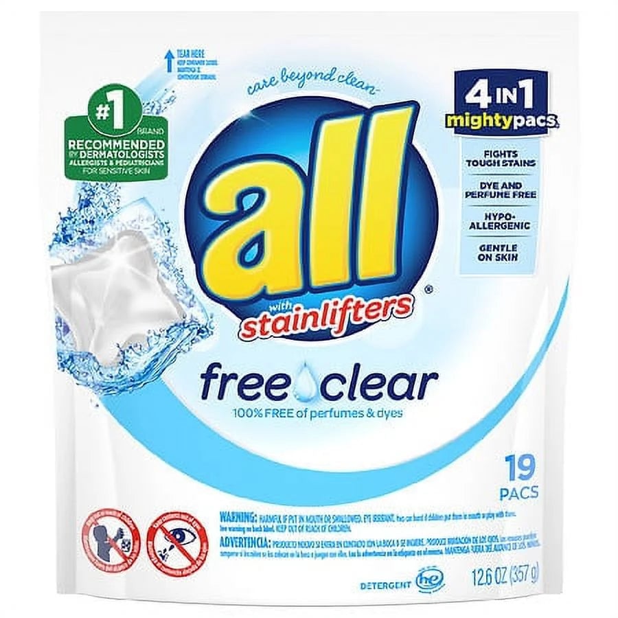 Mighty Pacs Laundry Detergent Free Clear - 19.0 Ea (Pack of 2) Image 1