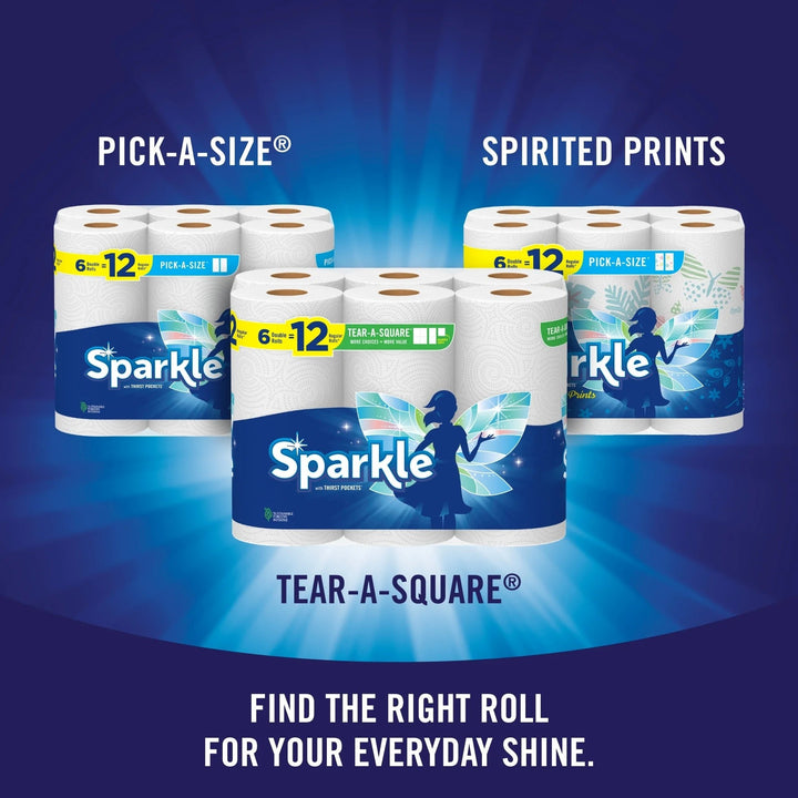 Sparkle Tear-A-Square Paper Towels, 24 Double Rolls, White, Customizable Sheet Size Paper Towel Image 8