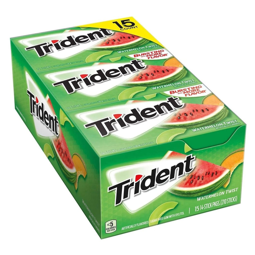 Trident Sugar Free Gum, Watermelon Twist, 14 Pieces, 15 Count Image 1