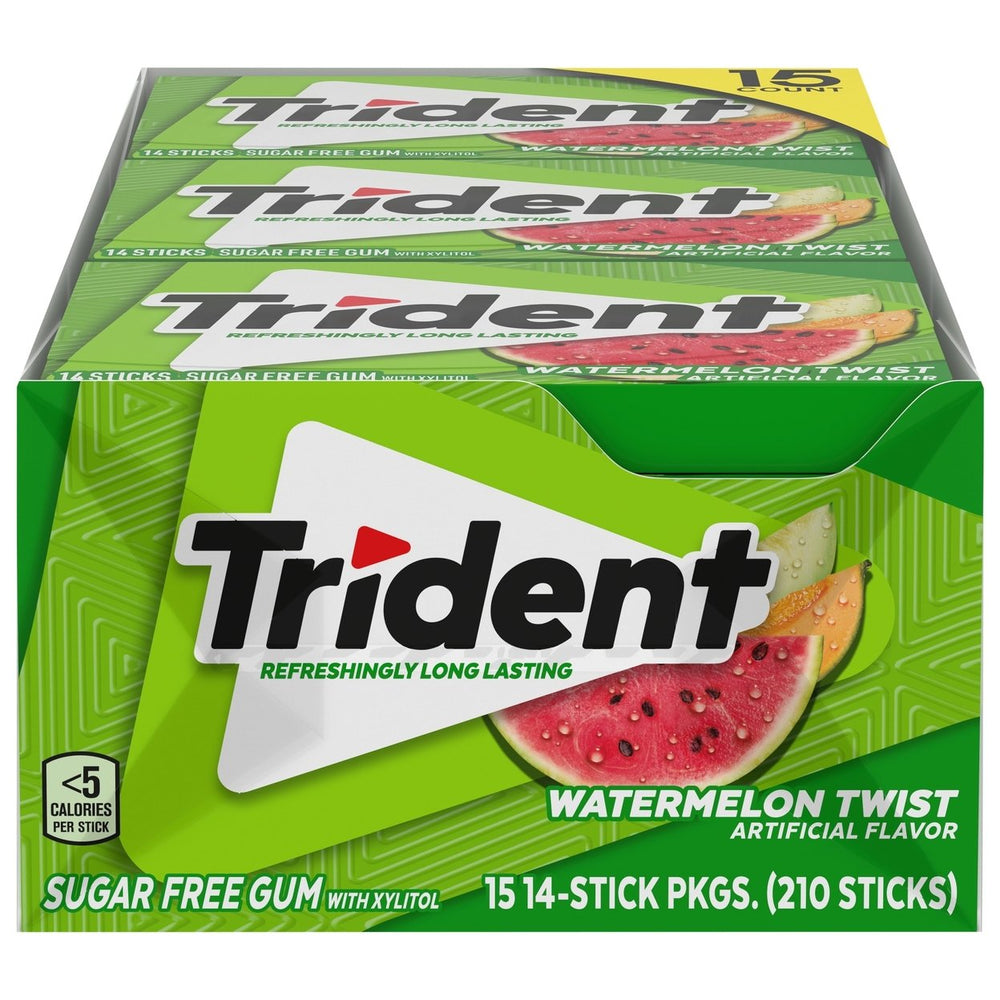 Trident Sugar Free Gum, Watermelon Twist, 14 Pieces, 15 Count Image 2