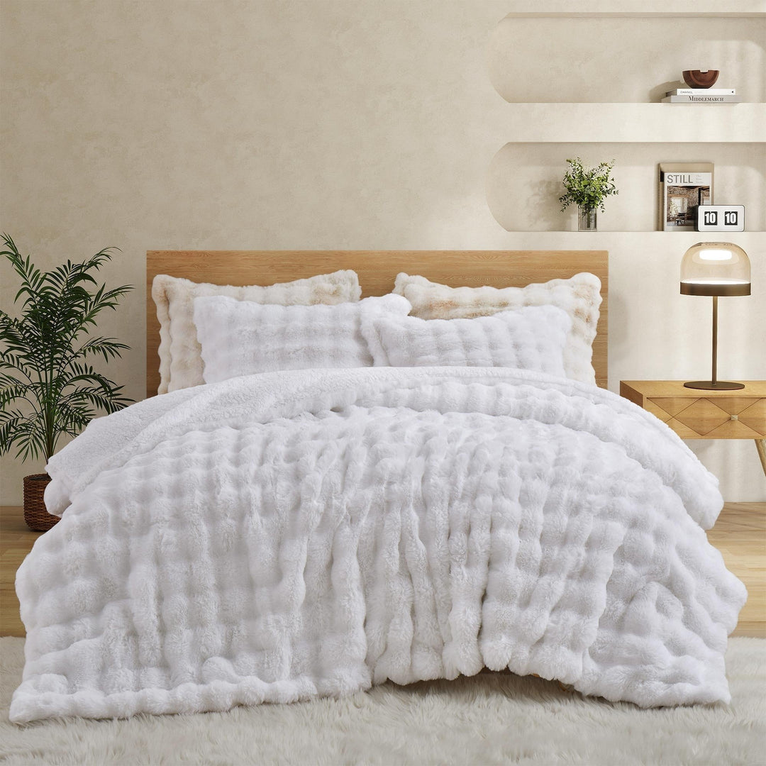 Ultra-Soft Faux faux Comforter Set Queen King Cozy Warm Polyester Pillowcases Image 11