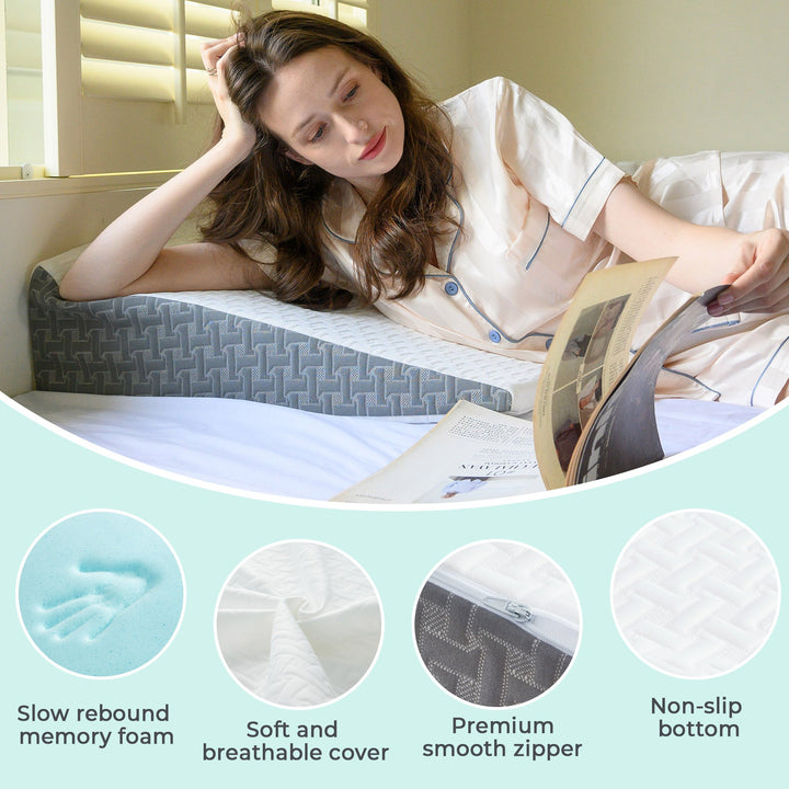 Ergonomic Memory Foam Wedge Pillow with Removable Cover for Ultimate Comfort and Support Image 3