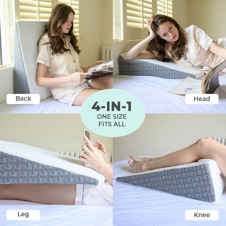 Ergonomic Memory Foam Wedge Pillow with Removable Cover for Ultimate Comfort and Support Image 4