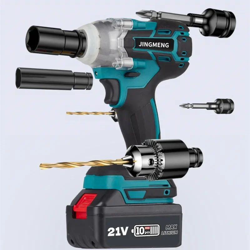 Cordless Brushless Electric Impact Wrench 21V with Hand Drill and Socket Image 4