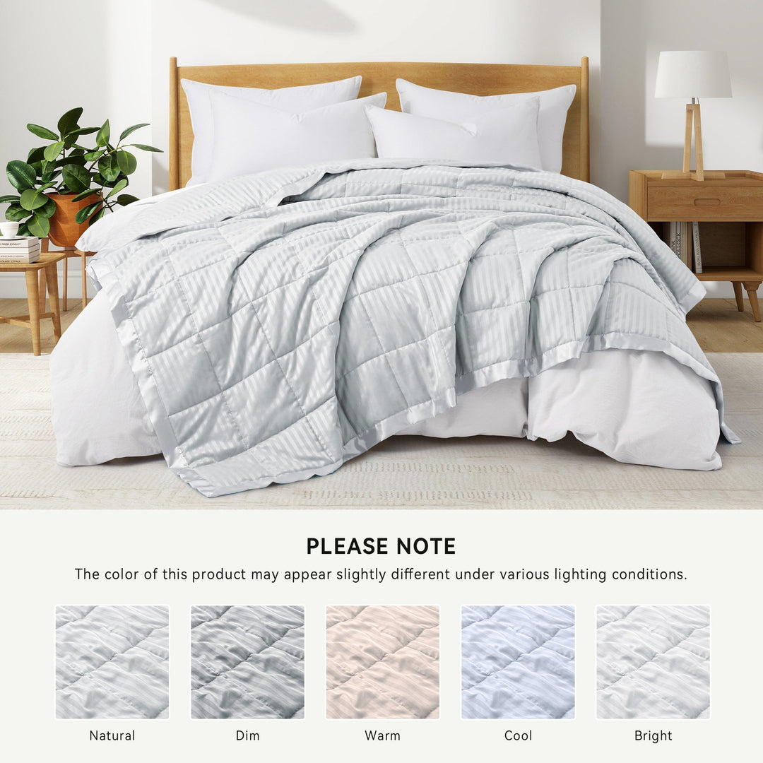 Satin-Trimmed Down Alternative Blanket - Soft and Cozy Oversize Blanket for All Seasons Image 1