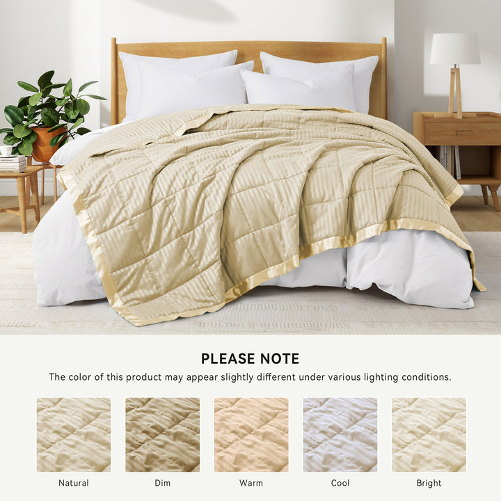 Peace Nest Satin-Trimmed Down Alternative Blanket - Soft and Cozy Oversize Blanket for All Seasons Image 1