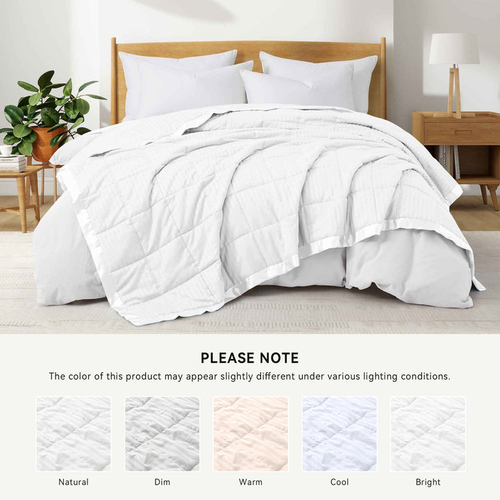 Peace Nest Satin-Trimmed Down Alternative Blanket - Soft and Cozy Oversize Blanket for All Seasons Image 1