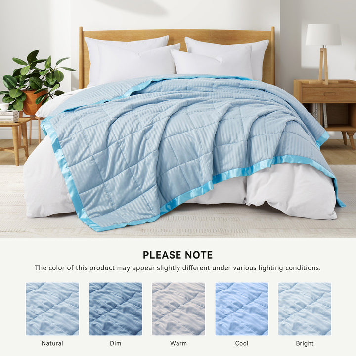 Satin-Trimmed Down Alternative Blanket - Soft and Cozy Oversize Blanket for All Seasons Image 1